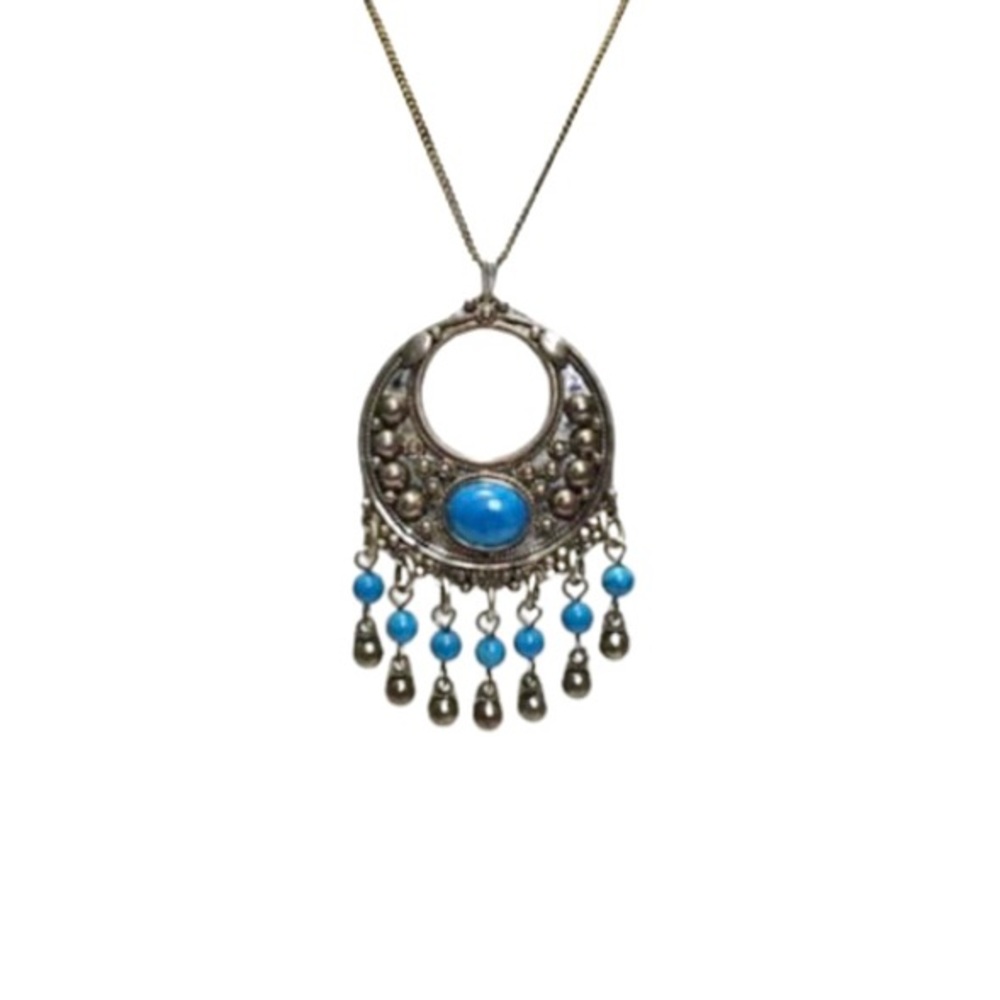 Vintage Signed Saban 925 Natural sky blue
stones pendant